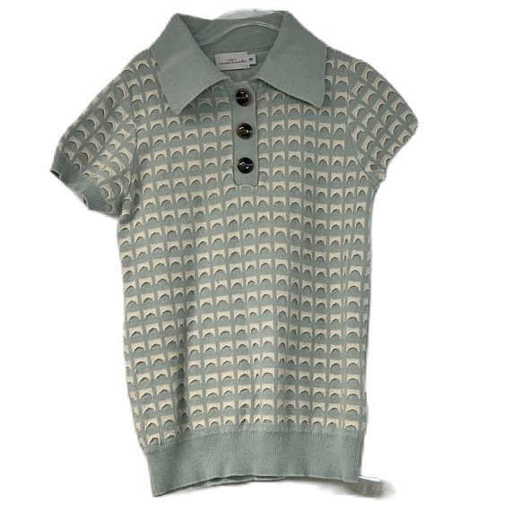 Sweethreads boys shortsleeve sweater polo button down dresy blue pattern soft 8 - Picture 1 of 6